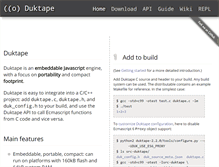 Tablet Screenshot of duktape.org